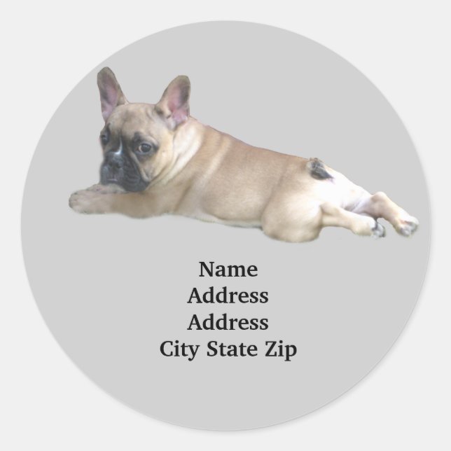 Etiqueta de dirección de Bulldog francesa (Anverso)