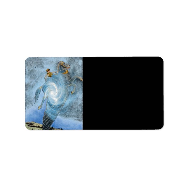 Etiqueta de dirección de caballo alado (Frente)