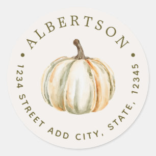 Etiqueta de dirección de calabaza con nombre de fa
