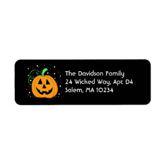 Etiqueta de dirección de calabaza de Halloween en 
