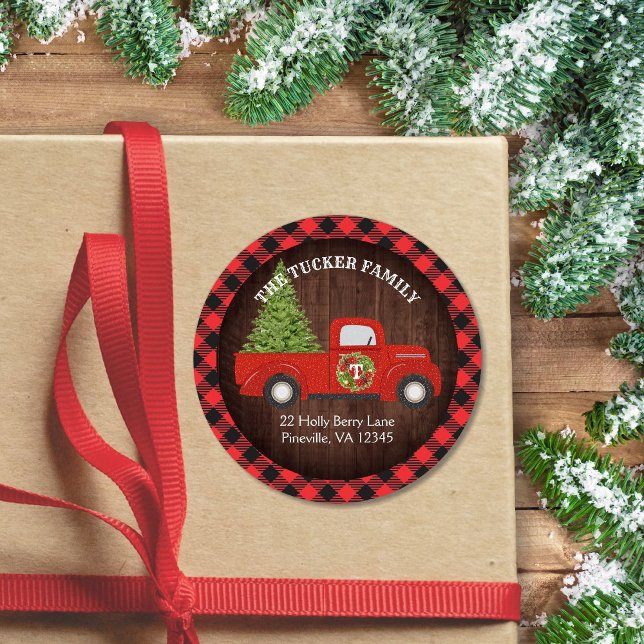 Etiqueta de dirección de camión de Navidades rojos (Subido por el creador)
