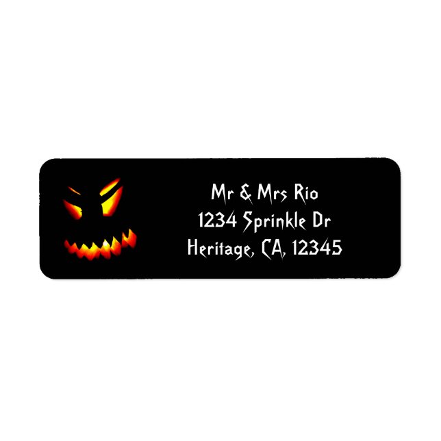 Etiqueta de dirección de cara de Jack-O-Lantern de (Frente)