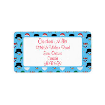 Etiqueta de dirección de caracteres de navidades