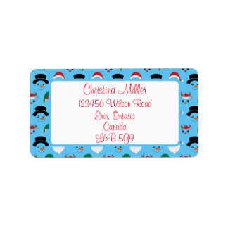 Etiqueta de dirección de caracteres de navidades