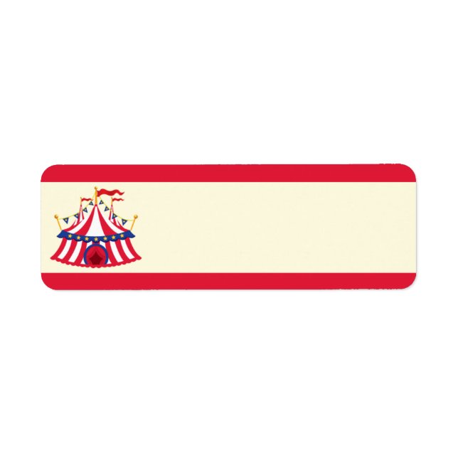 Etiqueta de dirección de carnaval o circo (Frente)