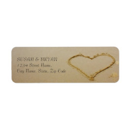 Etiqueta de dirección de casamiento de playa