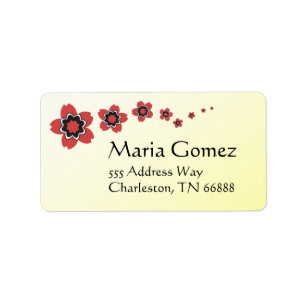 Etiqueta de dirección de cerezo en flor de cerezo 