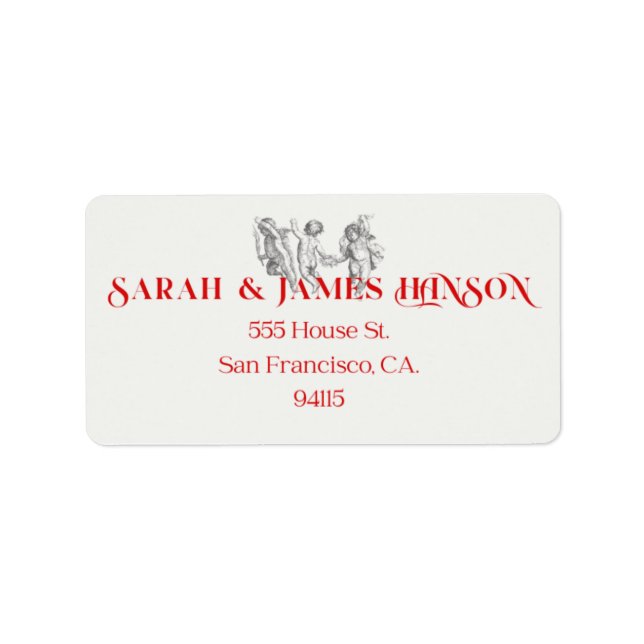 Etiqueta de dirección de Cherub (Frente)