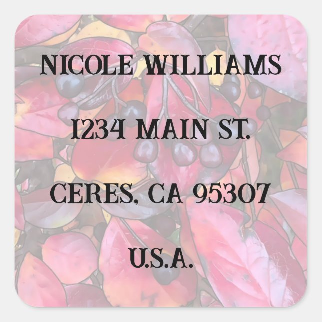 Etiqueta de dirección de Chokecherries - Pegatinas (Anverso)