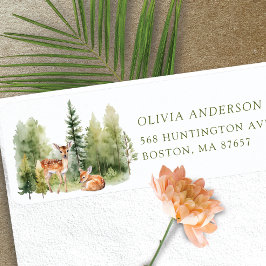 Etiqueta de dirección de ciervo Baby Shower de la 