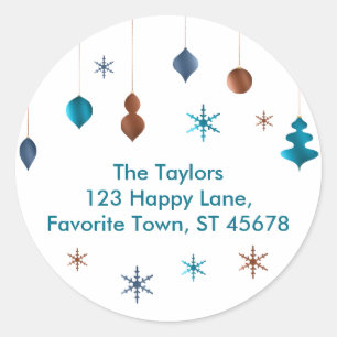 Etiqueta de dirección de cobre verde azulada retra