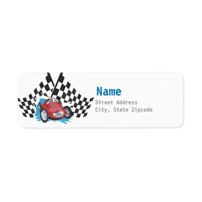 Etiqueta de dirección de coche de carrera (Frente)