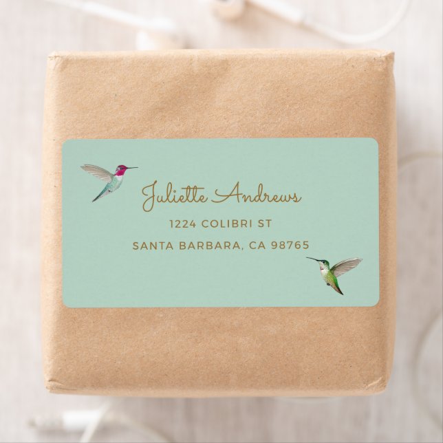 Etiqueta de dirección de colibrí de Anna (In situ)