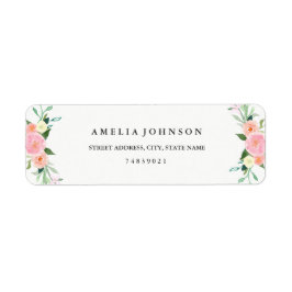 Etiqueta de dirección de color floral silvestre