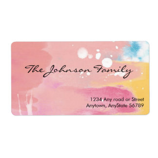 Etiqueta de dirección de colores acuáticos