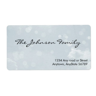 Etiqueta de dirección de colores acuáticos