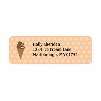 Etiqueta de dirección de cono de helado
