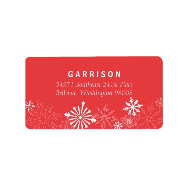 Etiqueta de dirección de copo de nieve (Frente)