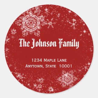 Etiqueta de dirección de copos de nieve