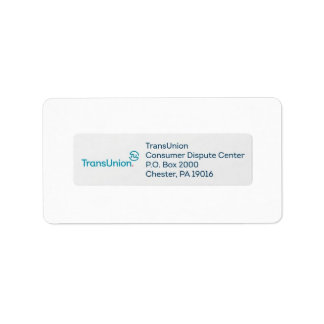 Etiqueta de dirección de correo de TransUnion
