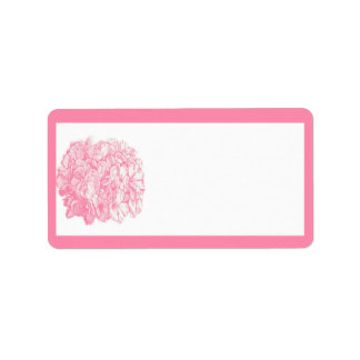 Etiqueta de dirección de correo floral rosa Hydran
