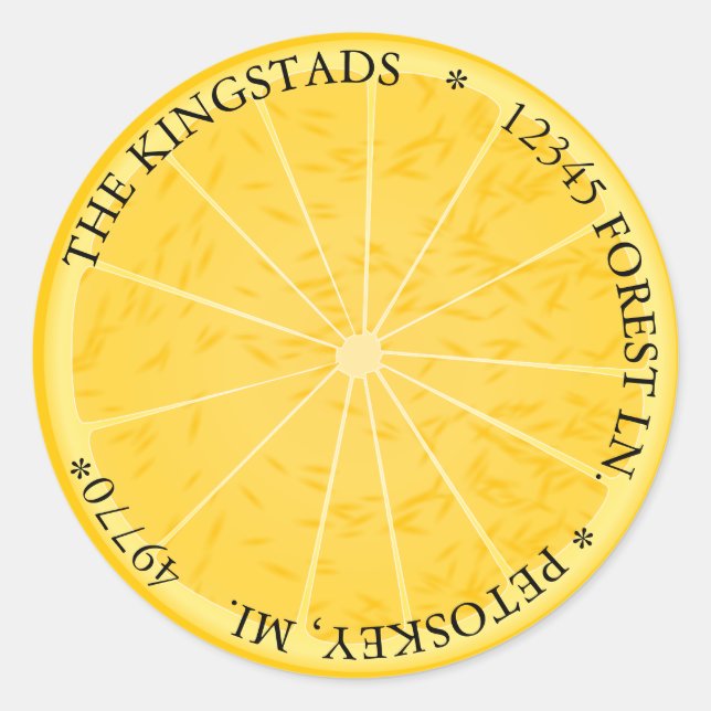 etiqueta de dirección de corte de limón (Anverso)