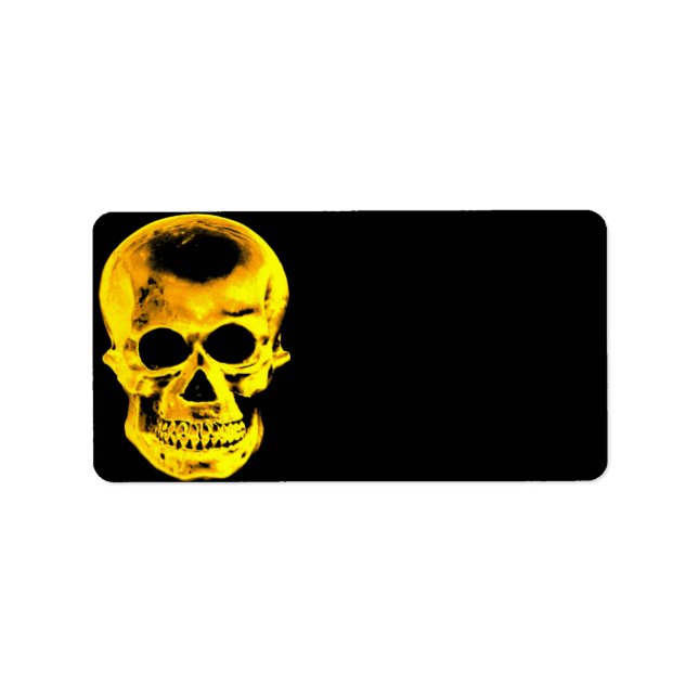 Etiqueta de dirección de cráneo dorado (Frente)