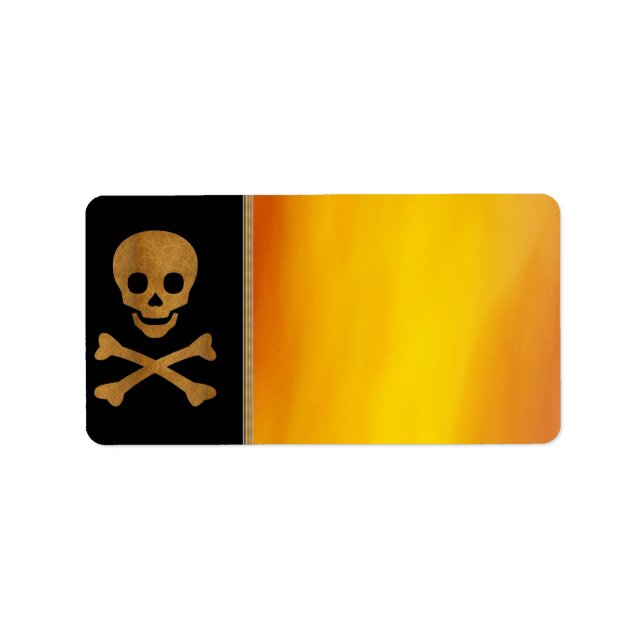 Etiqueta de dirección de cráneo y huesos (Frente)