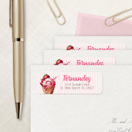 Etiqueta de dirección de crema de hielo