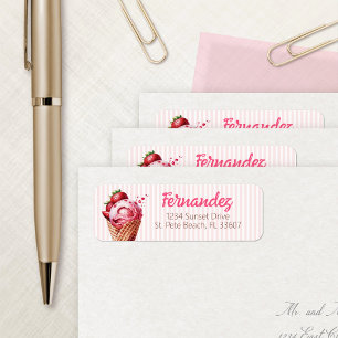 Etiqueta de dirección de crema de hielo