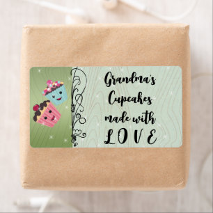 Etiqueta de dirección de Cupcakes de Navidad Lindo