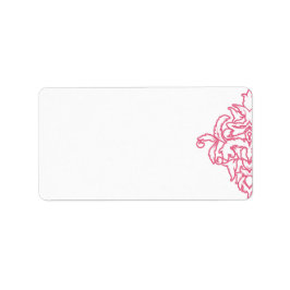 Etiqueta de dirección de Damasco rosa
