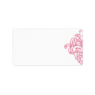 Etiqueta de dirección de Damasco rosa