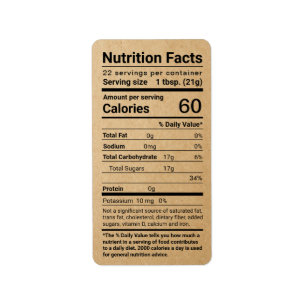 Etiqueta de dirección de datos de nutrición de mie