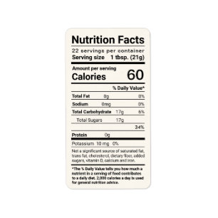 Etiqueta de dirección de datos de nutrición de mie