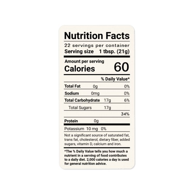 Etiqueta de dirección de datos de nutrición de mie (Frente)