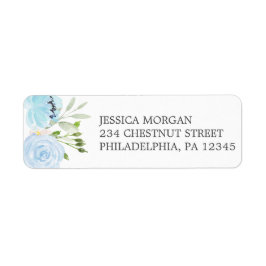 Etiqueta de dirección de devolución azul Pastel