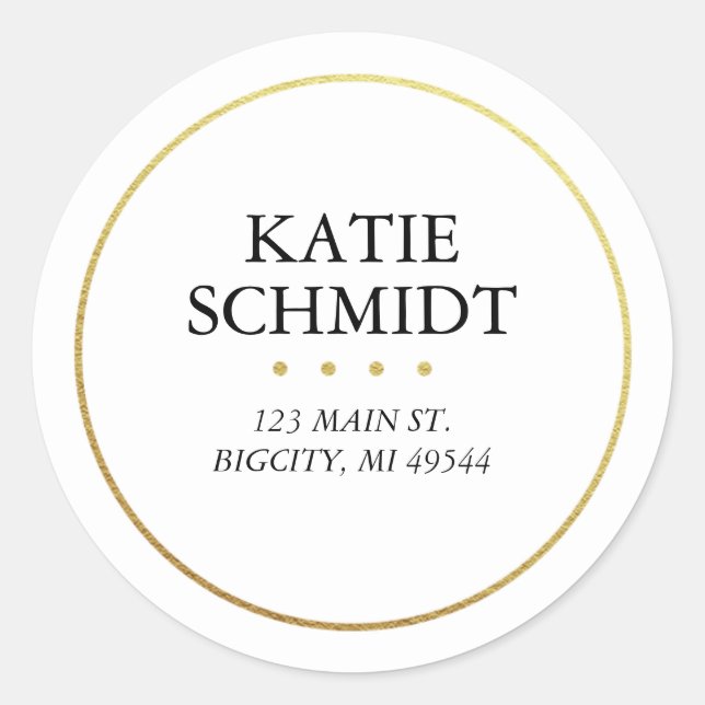 Etiqueta de dirección de devolución blanca con Rel (Anverso)