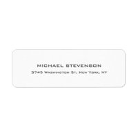 Etiqueta de dirección de devolución blanca creativ