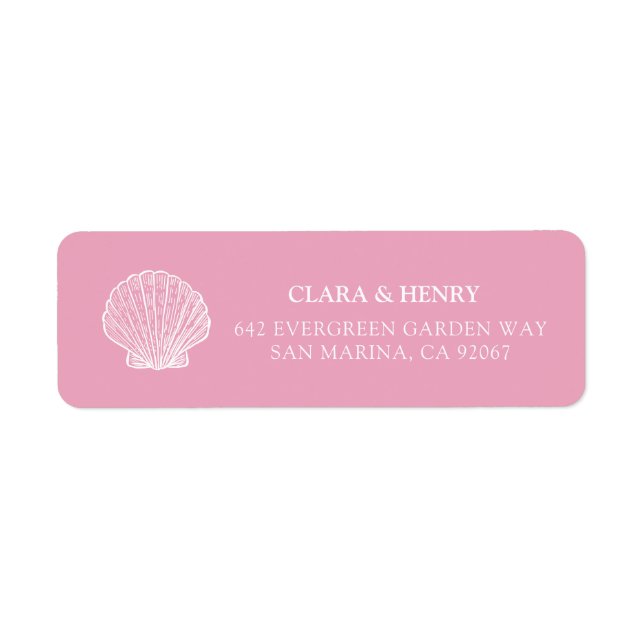 Etiqueta de dirección de devolución Blush Pink Sea (Frente)