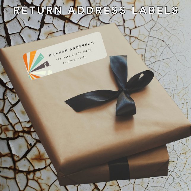 Etiqueta de dirección de devolución boho soleada e (Subido por el creador)