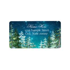 Etiqueta de dirección de devolución Bosque nocturn