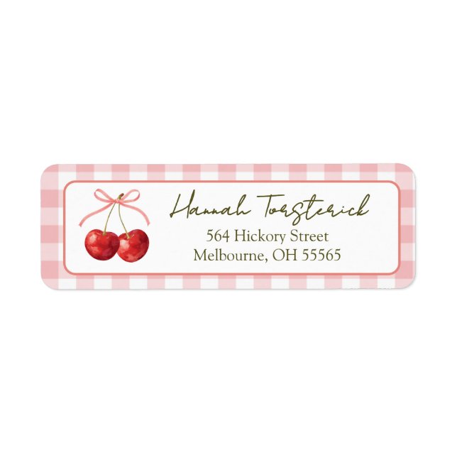 Etiqueta de dirección de devolución Cherry Sweet (Frente)