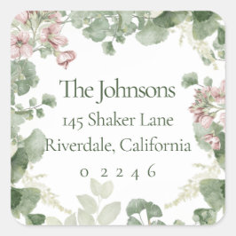 Etiqueta de dirección de devolución con marco suav