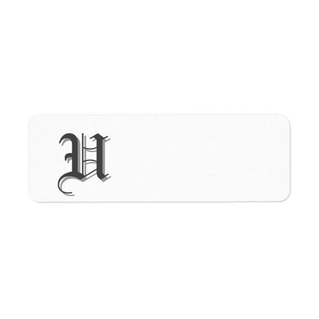 Etiqueta de dirección de devolución con monograma  (Frente)