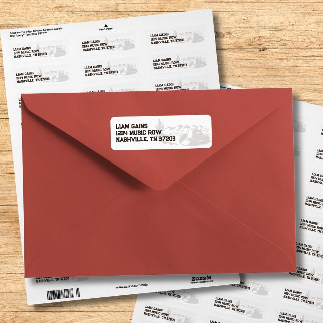 Etiqueta de dirección de devolución con tema Weste (Vintage Last Rodeo Rustic Cowboy Bachelor Party Return Address Label)