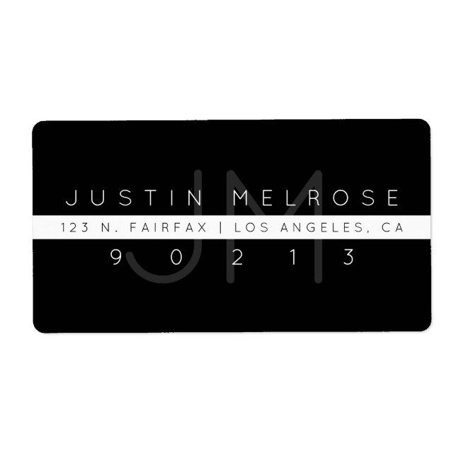 Etiqueta de dirección de devolución contemporánea  (Frente)