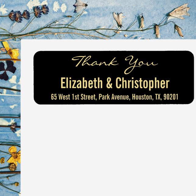 Etiqueta de dirección de devolución de agradecimie (Custom Wedding Thank You Return Address Label)
