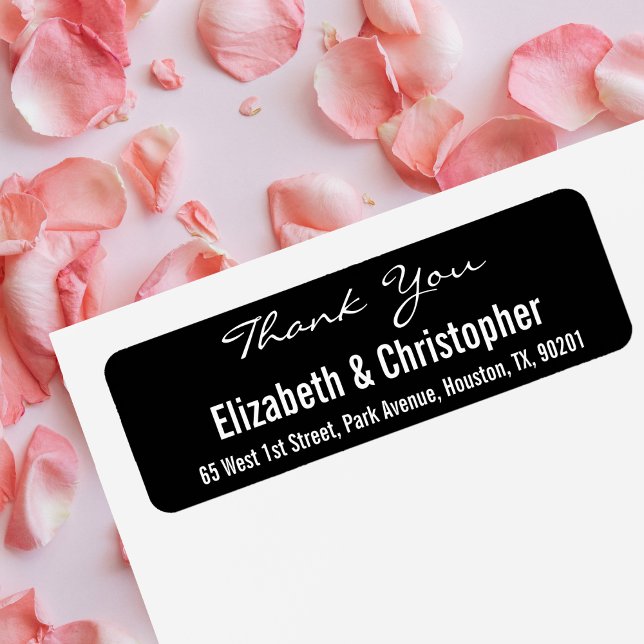 Etiqueta de dirección de devolución de agradecimie (Custom Wedding Thank You Return Address Label)