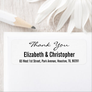 Etiqueta de dirección de devolución de agradecimie